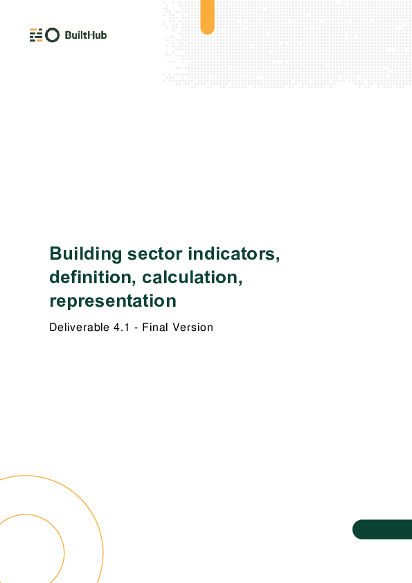 Building sector indicators, definition, calculation, representation (Deliverable 4.1)