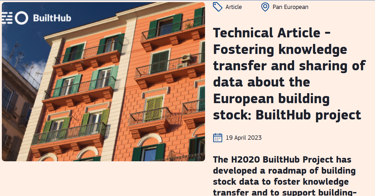 Technical Article - Fostering knowledge transfer and sharing of data about the European building stock: BuiltHub project